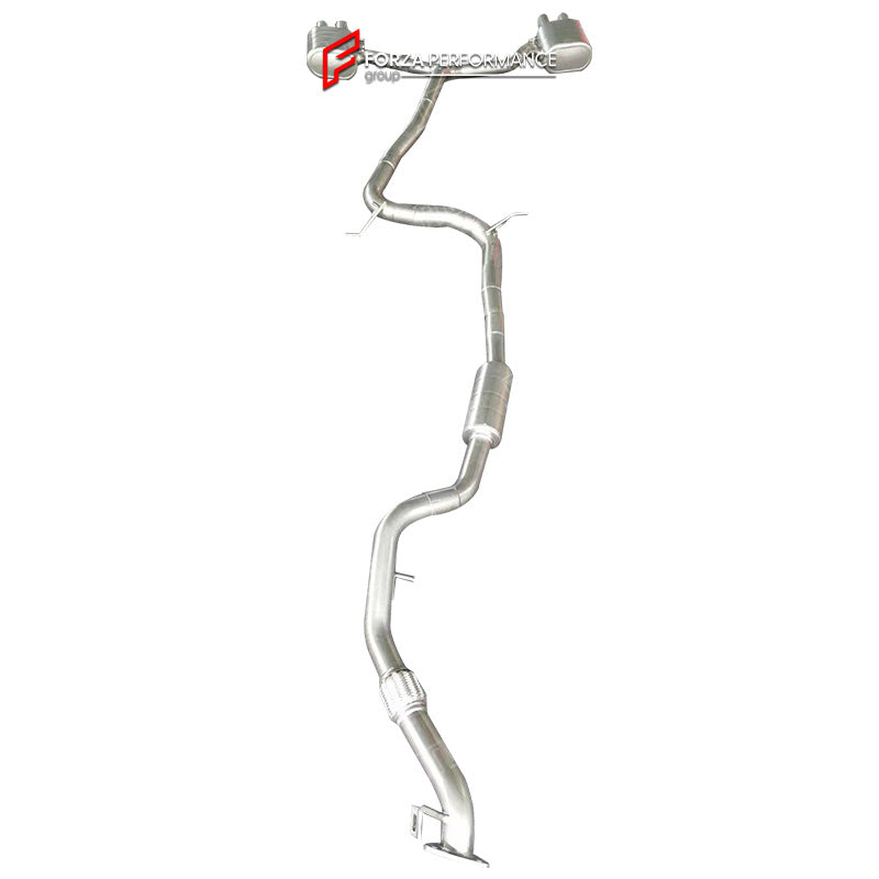 VALVED MUFFLER EXHAUST CATBACK for AUDI RS5 B9 2.9T 2017+

Valved exhaust has remote controlled valves - allowing a switch between an aggressive loud sports sound and a sound that is closer to the OEM sound

Set includes:

Resonated Mid Pipe with Flex Pipe

Valved Bypass Muffler


Material: Stainless Steel (can be made in Titanium)

Optional: We can offer downpipe and catless downpipe

NOTE: Professional installation is required.

Why “Contact Us for Pricing”?

We don’t display fixed prices because our goal
