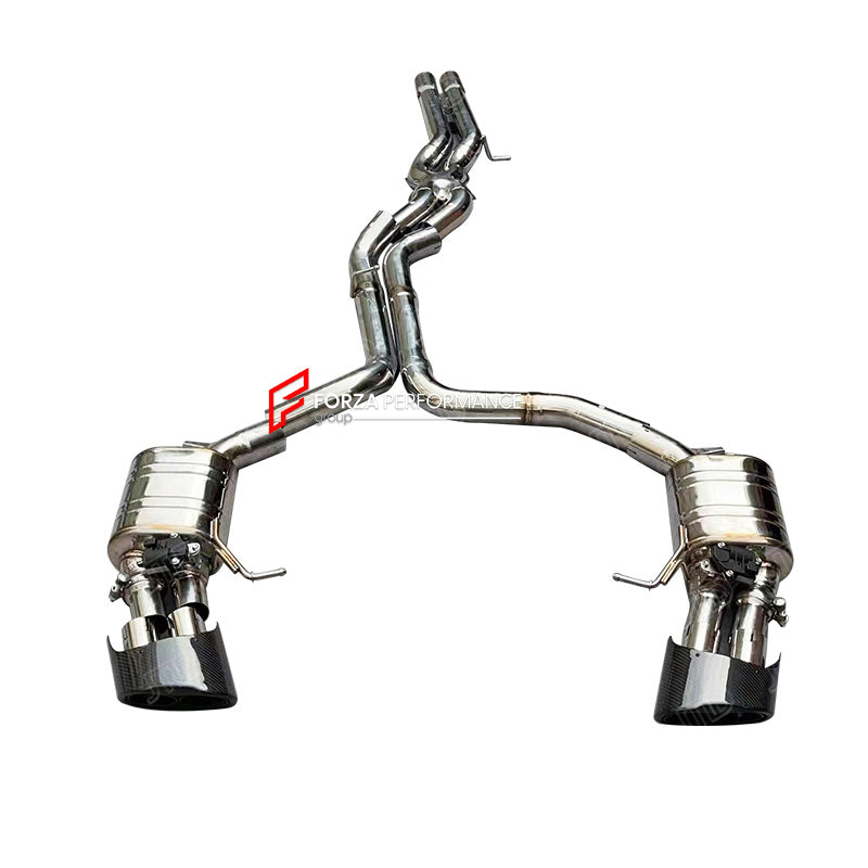 VALVED MUFFLER EXHAUST CATBACK for AUDI RS6 RS7 C8 4.0T TFSI 2019+

Valved exhaust has remote controlled valves - allowing a switch between an aggressive loud sports sound and a sound that is closer to the OEM sound

Set includes:

Mid PipeS with X Pipe

Valved Mufflers

Exhaust Tips


Material: Stainless Steel (can be made in Titanium)

Optional: We can offer downpipe and catless downpipe

NOTE: Professional installation is required.

Why “Contact Us for Pricing”?

We don’t display fixed prices because our
