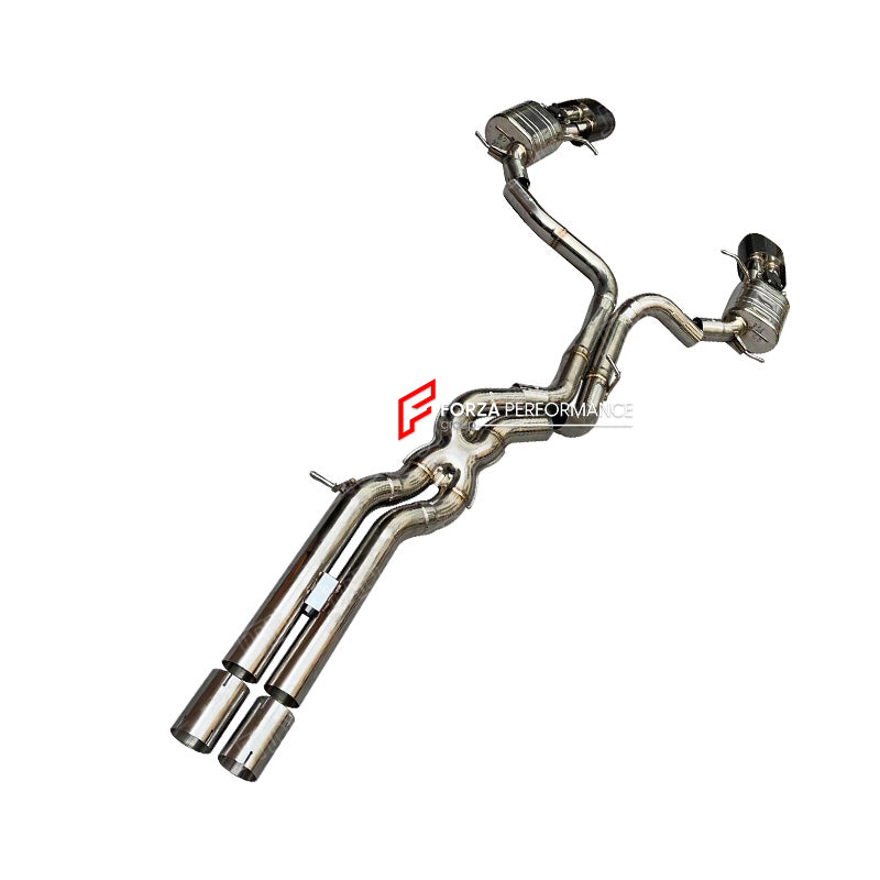 VALVED MUFFLER EXHAUST CATBACK for AUDI RS6 RS7 C8 4.0T TFSI 2019+

Valved exhaust has remote controlled valves - allowing a switch between an aggressive loud sports sound and a sound that is closer to the OEM sound

Set includes:

Mid PipeS with X Pipe

Valved Mufflers

Exhaust Tips


Material: Stainless Steel (can be made in Titanium)

Optional: We can offer downpipe and catless downpipe

NOTE: Professional installation is required.

Why “Contact Us for Pricing”?

We don’t display fixed prices because our