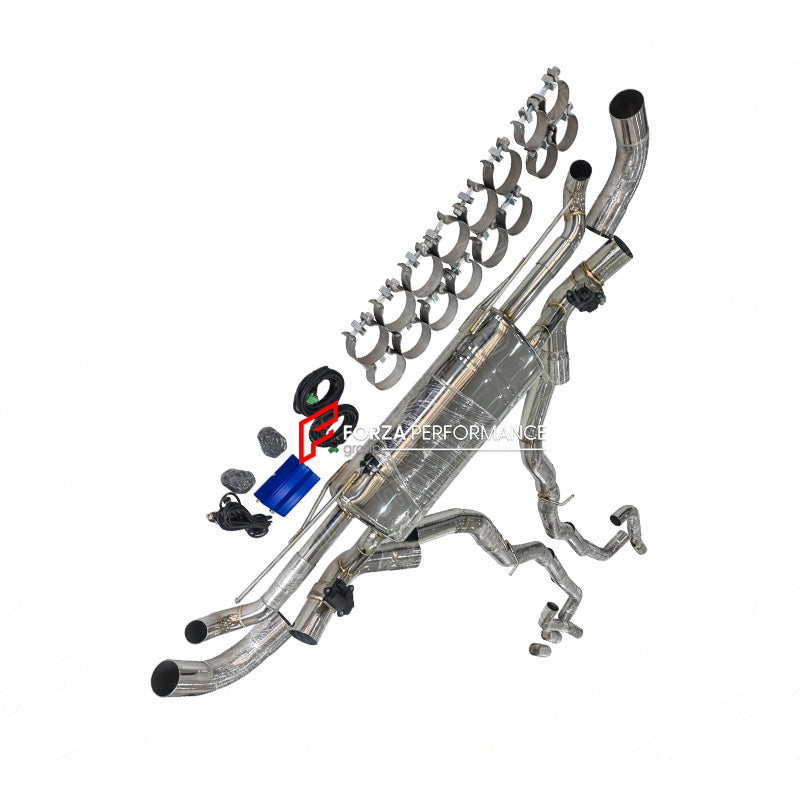 VALVED MUFFLER EXHAUST CATBACK X PIPE for BMW X5 G05 M50i 2019+ X6 G06 M60i 2020+ 4.4T N63

Valved exhaust has remote controlled valves - allowing a switch between an aggressive loud sports sound and a sound that is closer to the OEM sound

Set includes:

Center Pipes with X Pipe
Valved Bypass Muffler

Valve Electronic Remote Control

Factory exhaust tips must be reused

Material: Stainless steel (for an extra cost we can make titanium)

Optional: We can offer downpipe and catless downpipe

NOTE: Profession