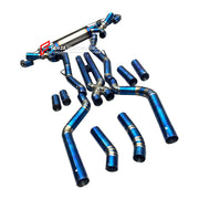 VALVED MUFFLER EXHAUST CATBACK X PIPE for BMW X5 G05 M50i 2019+ X6 G06 M60i 2020+ 4.4T N63

Valved exhaust has remote controlled valves - allowing a switch between an aggressive loud sports sound and a sound that is closer to the OEM sound

Set includes:

Center Pipes with X Pipe
Valved Bypass Muffler

Valve Electronic Remote Control

Factory exhaust tips must be reused

Material: Stainless steel (for an extra cost we can make titanium)

Optional: We can offer downpipe and catless downpipe

NOTE: Profession