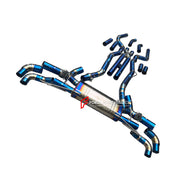VALVED MUFFLER EXHAUST CATBACK X PIPE for BMW X5 G05 M50i 2019+ X6 G06 M60i 2020+ 4.4T N63

Valved exhaust has remote controlled valves - allowing a switch between an aggressive loud sports sound and a sound that is closer to the OEM sound

Set includes:

Center Pipes with X Pipe
Valved Bypass Muffler

Valve Electronic Remote Control

Factory exhaust tips must be reused

Material: Stainless steel (for an extra cost we can make titanium)

Optional: We can offer downpipe and catless downpipe

NOTE: Profession