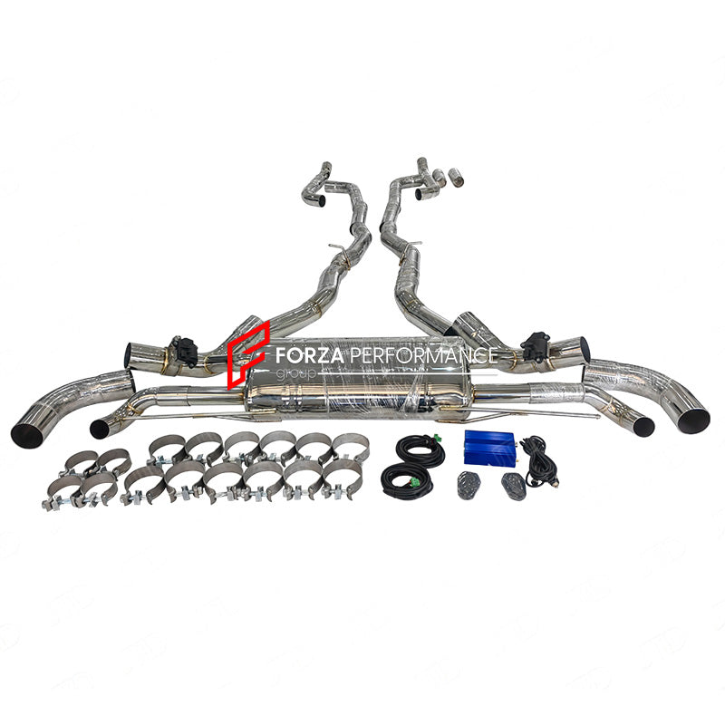 VALVED MUFFLER EXHAUST CATBACK X PIPE for BMW X5 G05 M50i 2019+ X6 G06 M60i 2020+ 4.4T N63

Valved exhaust has remote controlled valves - allowing a switch between an aggressive loud sports sound and a sound that is closer to the OEM sound

Set includes:

Center Pipes with X Pipe
Valved Bypass Muffler

Valve Electronic Remote Control

Factory exhaust tips must be reused

Material: Stainless steel (for an extra cost we can make titanium)

Optional: We can offer downpipe and catless downpipe

NOTE: Profession