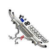 VALVED MUFFLER EXHAUST CATBACK X PIPE for BMW X5 G05 M50i 2019+ X6 G06 M60i 2020+ 4.4T N63

Valved exhaust has remote controlled valves - allowing a switch between an aggressive loud sports sound and a sound that is closer to the OEM sound

Set includes:

Center Pipes with X Pipe
Valved Bypass Muffler

Valve Electronic Remote Control

Factory exhaust tips must be reused

Material: Stainless steel (for an extra cost we can make titanium)

Optional: We can offer downpipe and catless downpipe

NOTE: Profession