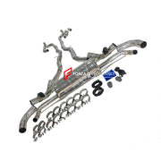 VALVED MUFFLER EXHAUST CATBACK X PIPE for BMW X5 G05 M50i 2019+ X6 G06 M60i 2020+ 4.4T N63

Valved exhaust has remote controlled valves - allowing a switch between an aggressive loud sports sound and a sound that is closer to the OEM sound

Set includes:

Center Pipes with X Pipe
Valved Bypass Muffler

Valve Electronic Remote Control

Factory exhaust tips must be reused

Material: Stainless steel (for an extra cost we can make titanium)

Optional: We can offer downpipe and catless downpipe

NOTE: Profession