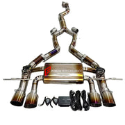 VALVED MUFFLER EXHAUST CATBACK for S58 3.0T M2 G87 M3 G80 M4 82

Valved exhaust has remote controlled valves - allowing a switch between an aggressive loud sports sound and a sound that is closer to the OEM sound

Set includes:

Single Mid Pipe

Valved Bypass Mufflers

Exhaust Tips
Electronic Remote Valve Control

Material: Titanium (can be made in stainless steel)

Optional:&nbsp;We can offer downpipe and catless downpipe

NOTE: Professional installation is required.

Why “Contact Us for Pricing”?

We don’