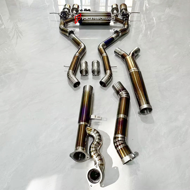 VALVED MUFFLER EXHAUST CATBACK for S58 3.0T M2 G87 M3 G80 M4 82

Valved exhaust has remote controlled valves - allowing a switch between an aggressive loud sports sound and a sound that is closer to the OEM sound

Set includes:

Single Mid Pipe

Valved Bypass Mufflers

Exhaust Tips
Electronic Remote Valve Control

Material: Titanium (can be made in stainless steel)

Optional:&nbsp;We can offer downpipe and catless downpipe

NOTE: Professional installation is required.

Why “Contact Us for Pricing”?

We don’