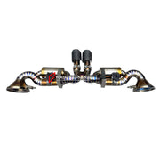 Forza Performance Aggressive sporty sound VALVED MUFFLER EXHAUST SYSTEM for PORSCHE 911 992.1 GT3RS 4.0T 2023+

Valved exhaust, meaning that has remote, controlled valves - allowing a switch between an aggressive loud sports sound and a sound that is closer to the OEM sound

Set includes:

Inlets
Valved Bypass Mufflers
Exhaust Tips
Electronic Valve Remote Control 

Material: Stainless Steel / Titanium

Optional: We can offer downpipe and catless downpipe.

Production time: 15 days

FEATURES:

Engineered Dig