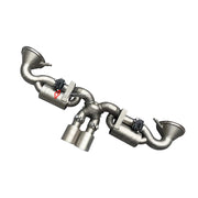 Forza Performance Aggressive sporty sound VALVED MUFFLER EXHAUST SYSTEM for PORSCHE 911 992.1 GT3RS 4.0T 2023+

Valved exhaust, meaning that has remote, controlled valves - allowing a switch between an aggressive loud sports sound and a sound that is closer to the OEM sound

Set includes:

Inlets
Valved Bypass Mufflers
Exhaust Tips
Electronic Valve Remote Control 

Material: Stainless Steel / Titanium

Optional: We can offer downpipe and catless downpipe.

Production time: 15 days

FEATURES:

Engineered Dig