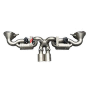 Forza Performance Aggressive sporty sound VALVED MUFFLER EXHAUST SYSTEM for PORSCHE 911 992.1 GT3RS 4.0T 2023+

Valved exhaust, meaning that has remote, controlled valves - allowing a switch between an aggressive loud sports sound and a sound that is closer to the OEM sound

Set includes:

Inlets
Valved Bypass Mufflers
Exhaust Tips
Electronic Valve Remote Control 

Material: Stainless Steel / Titanium

Optional: We can offer downpipe and catless downpipe.

Production time: 15 days

FEATURES:

Engineered Dig
