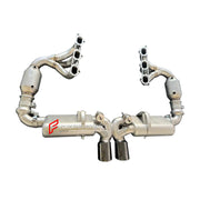 Forza Performance Aggressive sporty sound VALVED MUFFLER MANIFOLD EXHAUST SYSTEM for PORSCHE 911 991.2 GT3 GT3RS 4.0T 2017 - 2019

Valved exhaust, meaning that has remote, controlled valves - allowing a switch between an aggressive loud sports sound and a sound that is closer to the OEM sound

Set includes:

Exhaust Manifold
Catalytic Converters
Valved Bypass Mufflers
Exhaust Tips
Electronic Valve Remote Control&nbsp;

Material: Stainless Steel (Can be made in Titanium)

Optional: We can offer downpipe and 