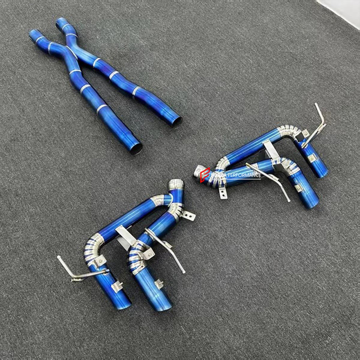 VALVED TITANIUM EXHAUST STRAIGHT PIPES WITH MIDDLE X PIPE for FERRARI PUROSANGUE V12 6.5 2023+