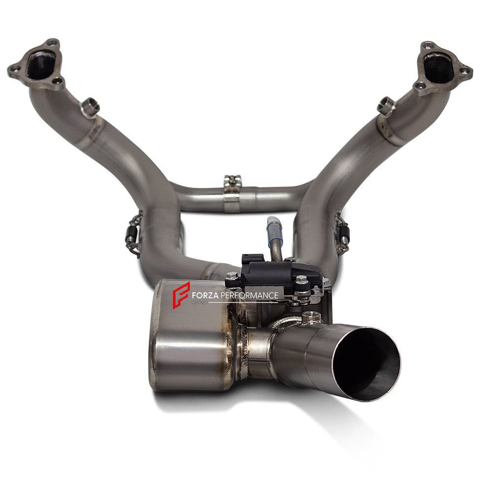 VALVED TITANIUM MOTORCYCLE EXHAUST SYSTEM for BMW R1250GS GSA

Set include:

Header
2-1 Merge Collector
Resonator
Electric Valve
Mid pipe


Material: Titanium (can be made in Stainless Steel)

NOTE: Professional installation is required.

FEATURES:

Engineered Digital prototyping using 3D CAD design software, each car model chassis has been 3D laser scanned in the factor
Factory run all test cars on Italian 1200HP Dyno machine, to make the best performance design of exhaust
CNC bending machine accurately be