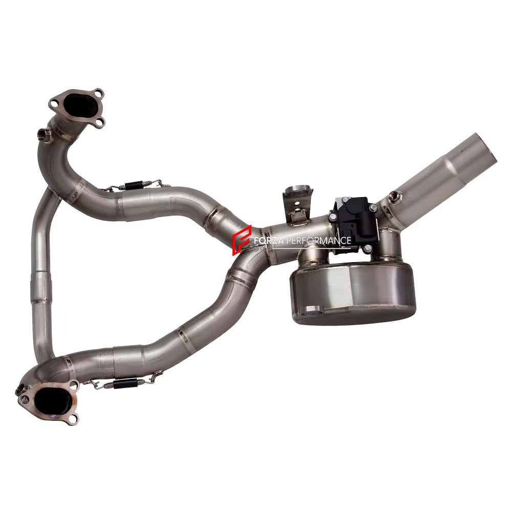 VALVED TITANIUM MOTORCYCLE EXHAUST SYSTEM for BMW R1300GS 1300GS

Set include:

Header
2-1 Merge Collector
Resonator
Electric Valve
Mid pipe


Material: Titanium (can be made in Stainless Steel)

NOTE: Professional installation is required.

FEATURES:

Engineered Digital prototyping using 3D CAD design software, each car model chassis has been 3D laser scanned in the factor
Factory run all test cars on Italian 1200HP Dyno machine, to make the best performance design of exhaust
CNC bending machine accurately