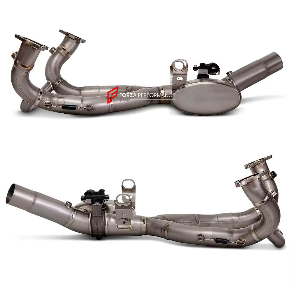 VALVED TITANIUM MOTORCYCLE EXHAUST SYSTEM for BMW R1300GS 1300GS

Set include:

Header
2-1 Merge Collector
Resonator
Electric Valve
Mid pipe


Material: Titanium (can be made in Stainless Steel)

NOTE: Professional installation is required.

FEATURES:

Engineered Digital prototyping using 3D CAD design software, each car model chassis has been 3D laser scanned in the factor
Factory run all test cars on Italian 1200HP Dyno machine, to make the best performance design of exhaust
CNC bending machine accurately