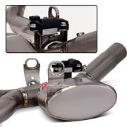 VALVED TITANIUM MOTORCYCLE EXHAUST SYSTEM for BMW R1300GS 1300GS

Set include:

Header
2-1 Merge Collector
Resonator
Electric Valve
Mid pipe


Material: Titanium (can be made in Stainless Steel)

NOTE: Professional installation is required.

FEATURES:

Engineered Digital prototyping using 3D CAD design software, each car model chassis has been 3D laser scanned in the factor
Factory run all test cars on Italian 1200HP Dyno machine, to make the best performance design of exhaust
CNC bending machine accurately