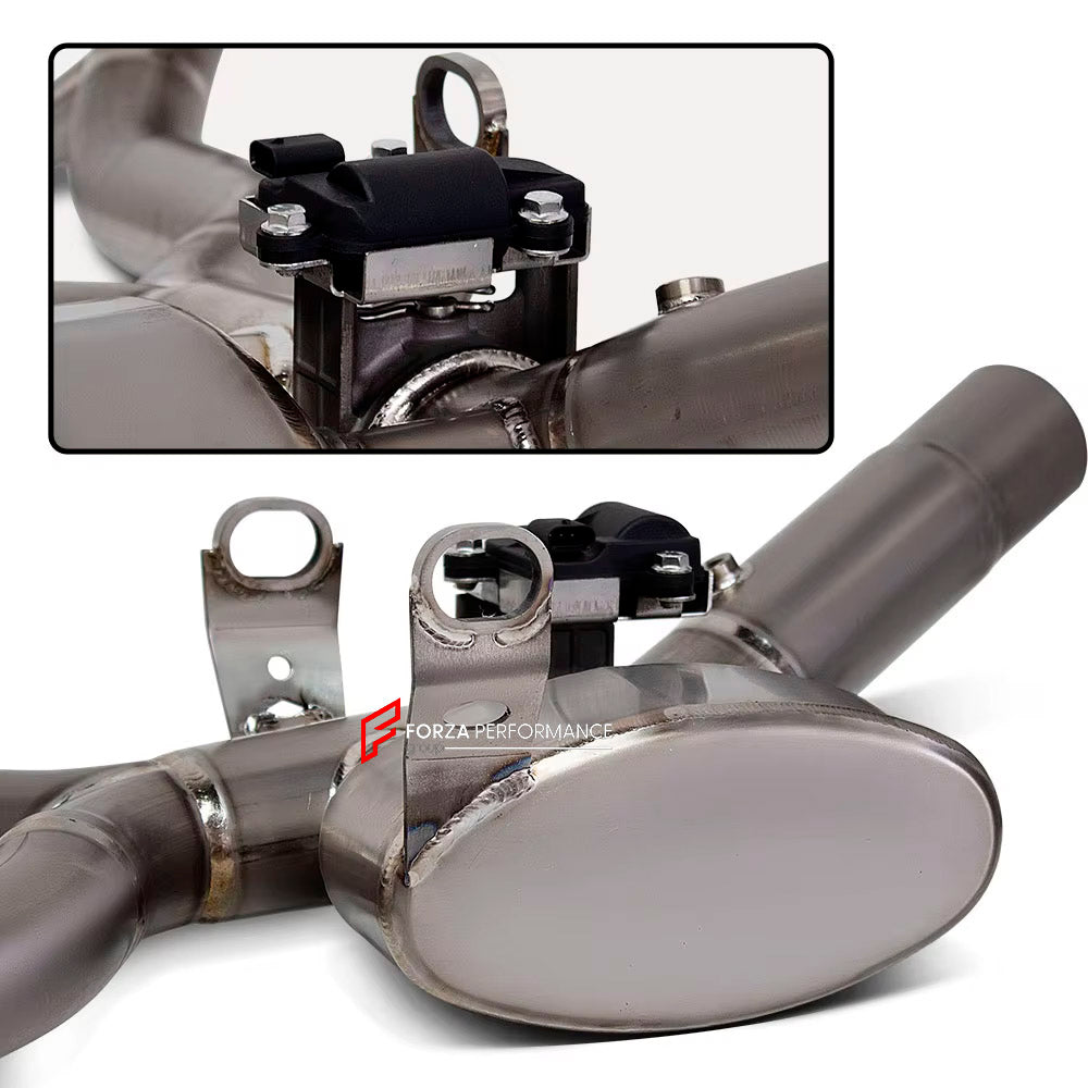 VALVED TITANIUM MOTORCYCLE EXHAUST SYSTEM for BMW R1300GS 1300GS

Set include:

Header
2-1 Merge Collector
Resonator
Electric Valve
Mid pipe


Material: Titanium (can be made in Stainless Steel)

NOTE: Professional installation is required.

FEATURES:

Engineered Digital prototyping using 3D CAD design software, each car model chassis has been 3D laser scanned in the factor
Factory run all test cars on Italian 1200HP Dyno machine, to make the best performance design of exhaust
CNC bending machine accurately