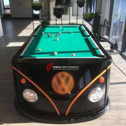 Volkswagen T1 Bus inspired pool billiard 8 ball table, custom automotive furniture, garage furniture, showroom furniture, man cave furniture, saloon bar table, car showroom decor, classic van furniture, luxury garage decor, car enthusiast gift, indoor and outside game room furniture