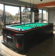 Volkswagen T1 Bus inspired pool billiard 8 ball table, custom automotive furniture, garage furniture, showroom furniture, man cave furniture, saloon bar table, car showroom decor, classic van furniture, luxury garage decor, car enthusiast gift, indoor and outside game room furniture