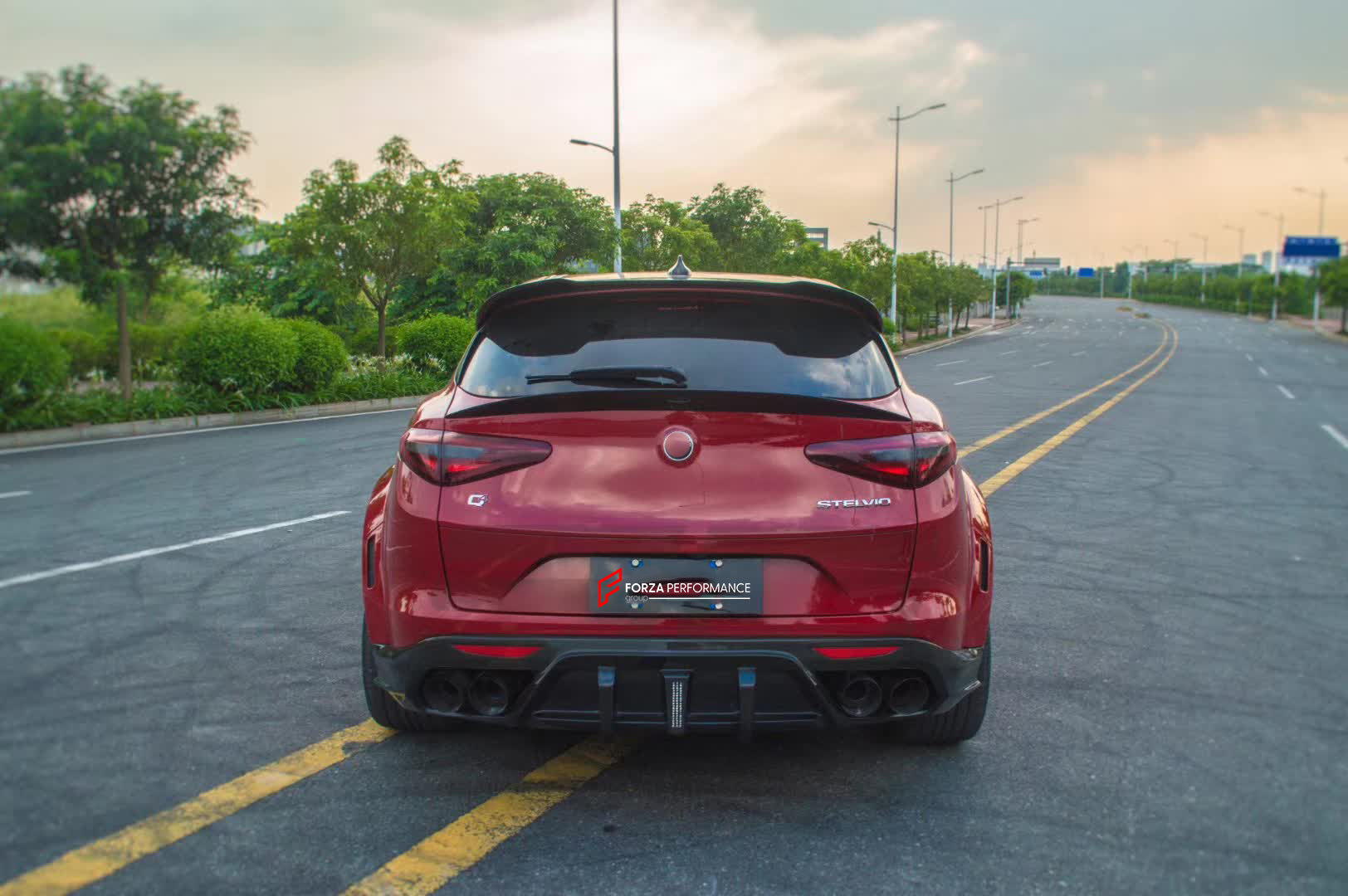 WIDE BODY KIT for ALFA ROMEO STELVIO 949 2017 - 2023  Set includes:  Front Lip Fender Flares Side Skirts Rear Spoiler Roof Spoiler Rear Diffuser Hood Side Fenders