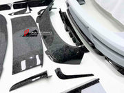 WIDE CARBON BODY KIT FOR BENTLEY BENTAYGA W12 2020+

Set includes:

Front bumper assembly
Hood / Bonnet
Carbon Mirror Covers
Front Fender Flares
Side Skirts
Roof Spoiler
Rear Spoiler
Rear Fender Flares
Rear Bumper Assembly

Rear Diffuser

Material: Dry carbon

NOTE: Professional installation is required.