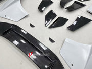 CARBON WIDE BODY KIT for BMW M4 G82 2021 - 2024 FORZA PERFORMANCE custom fit Adro Style

Set includes:
Front Lip
Front Bumper Assembly
Front Grille
Hood Bonnet
Front Fenders
Side Skirts
Rear Fenders
Rear Spoiler Wing
Rear Diffuser

Material: Carbon, Plastic

NOTE: Professional installation is required.