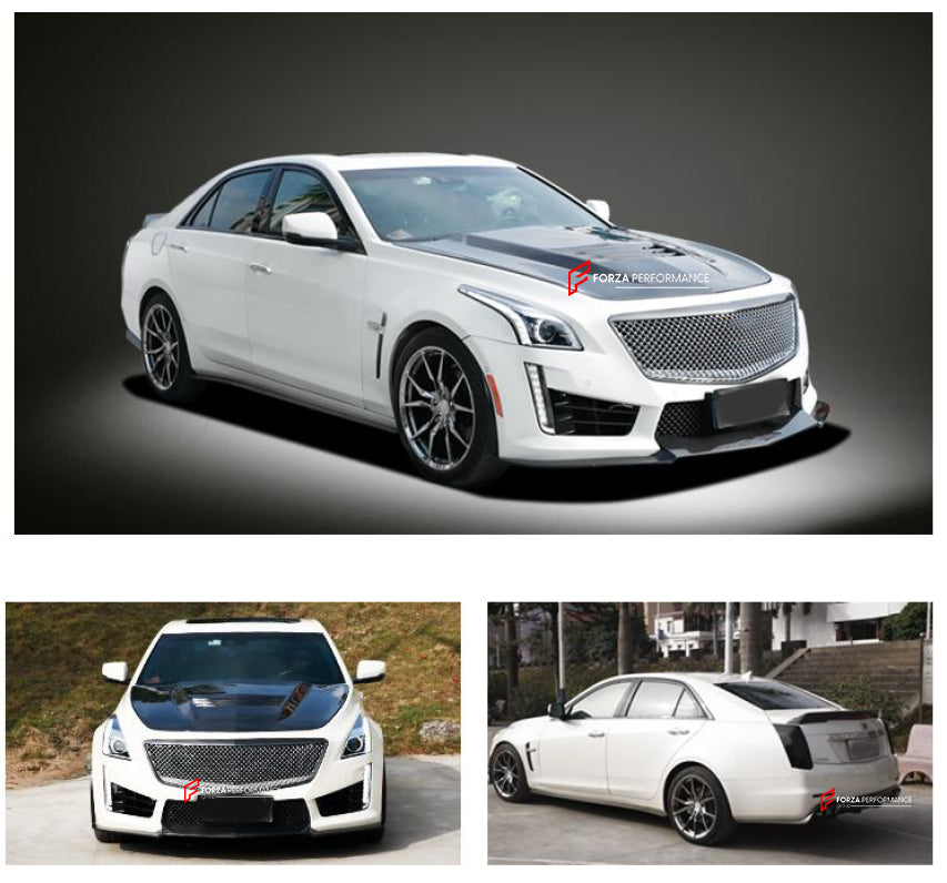 WIDE BODY KIT FOR CADILLAC CTSV 2013-2019  Set include:  Front Bumper assembly Front Fenders Hood/Bonnet Side Skirts Rear Diffuser Rear Spoiler