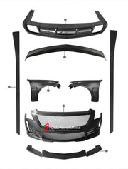 WIDE BODY KIT FOR CADILLAC CTSV 2013-2019  Set include:  Front Bumper assembly Front Fenders Hood/Bonnet Side Skirts Rear Diffuser Rear Spoiler
