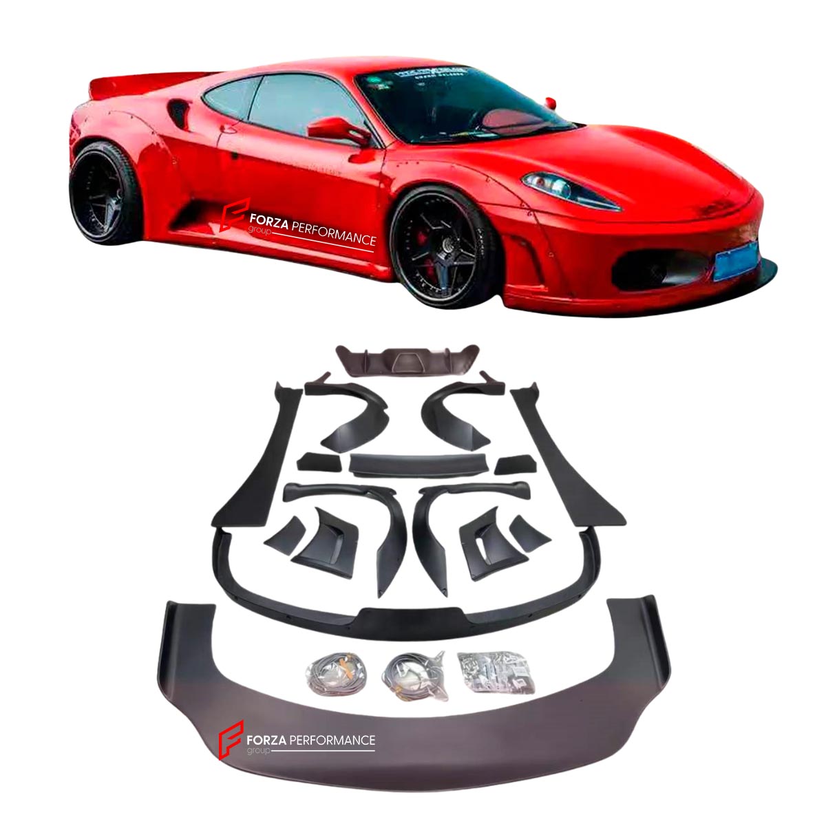 F430 car accessories FRP or carbon fiber front wheel archers rear wheel Eyebrow body kit For Ferrari F430 modificaion libertywalk LB style