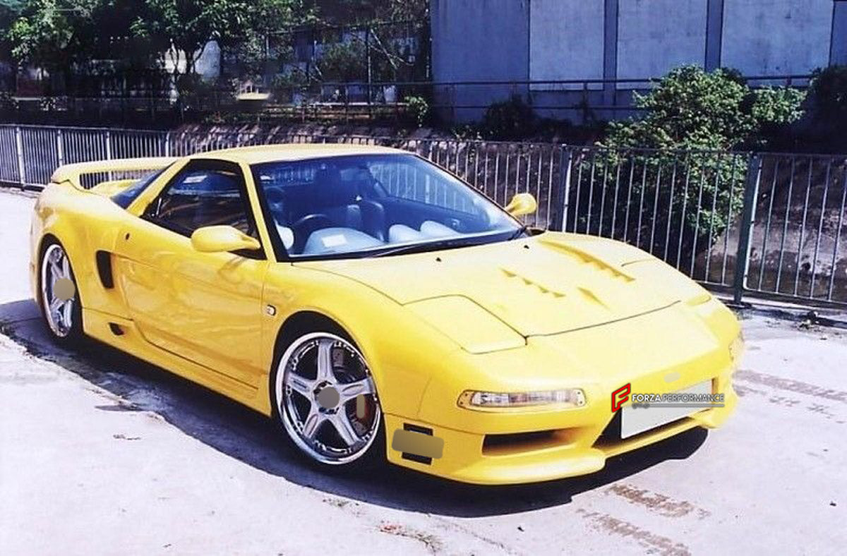 Wide Body Kit for Honda NSX NA1 1990 - 2005
Set includes:

Front Bumper
Hood Bonnet
Side Skirts
Rear Fenders
Rear Spoiler Wing
Rear Bumper
Material: Plastic

NOTE: Professional installation is required.
