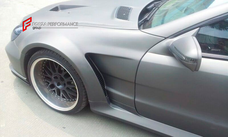 WIDE BODY KIT for MERCEDES BENZ AMG SL63 R230 2009 - 2012

Set includes:

Front Bumper
Front Lip
Hood
Front Fenders
Side Skirts
Rear Fenders
Rear Bumper
Rear Diffuser
Trunk Spoiler

Material: Plastic

NOTE: Very Professional installation is required