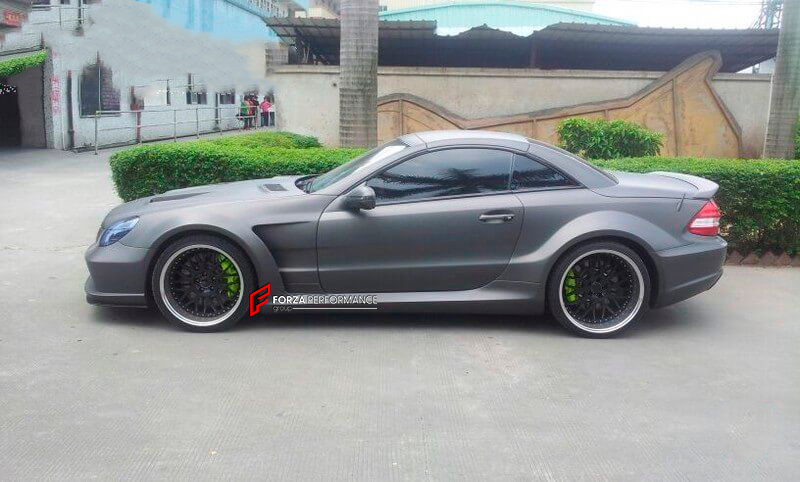 WIDE BODY KIT for MERCEDES BENZ AMG SL63 R230 2009 - 2012

Set includes:

Front Bumper
Front Lip
Hood
Front Fenders
Side Skirts
Rear Fenders
Rear Bumper
Rear Diffuser
Trunk Spoiler

Material: Plastic

NOTE: Very Professional installation is required