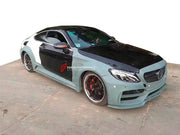 WIDE BODY KIT for MERCEDES BENZ C CLASS W205 C63 2015 - 2021

Set includes:

Front Bumper
Front Lip
Side Skirts
Fender Flares
Rear Bumper
Rear Spoiler

Material: Carbon Fiber

Note: Only fits the original C63. Professional installation is required