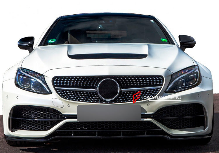 WIDE BODY KIT for MERCEDES BENZ C CLASS W205 C63 2015 - 2021

Set includes:

Front Bumper
Front Lip
Side Skirts
Fender Flares
Rear Bumper
Rear Spoiler

Material: Carbon Fiber

Note: Only fits the original C63. Professional installation is required