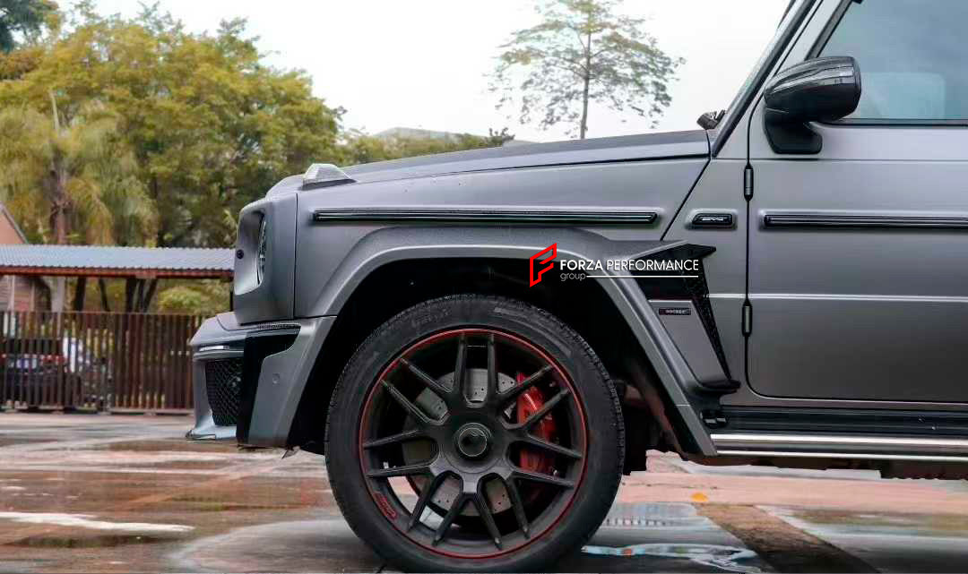 WIDE BODY KIT for MERCEDES BENZ G CLASS W463A W464 W465 2019+

Set includes:

Front Lip
Front Bumper Assembly
Front Bumper Trims and Meshes
Grille Frame
Grille
Headlight Cover
Fenders
Fender Meshes
Rear Bumper Assembly
Rear Bumper Trims and Meshes
Rear Diffuser

Material: Plastic

NOTE: Professional installation is required.

Why “Contact Us for Pricing”?

We don’t display fixed prices because our goal is to offer you the most competitive deal possible. Product costs often decrease over time, and by request