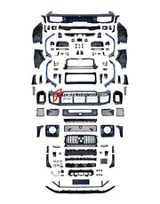WIDE BODY KIT for MERCEDES BENZ G CLASS W463A W464 W465 2019+

Set includes:

Front Lip
Front Bumper Assembly
Front Bumper Trims and Meshes
Grille Frame
Grille
Headlight Cover
Fenders
Fender Meshes
Rear Bumper Assembly
Rear Bumper Trims and Meshes
Rear Diffuser

Material: Plastic

NOTE: Professional installation is required.

Why “Contact Us for Pricing”?

We don’t display fixed prices because our goal is to offer you the most competitive deal possible. Product costs often decrease over time, and by request