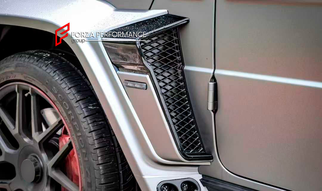 WIDE BODY KIT for MERCEDES BENZ G CLASS W463A W464 W465 2019+

Set includes:

Front Lip
Front Bumper Assembly
Front Bumper Trims and Meshes
Grille Frame
Grille
Headlight Cover
Fenders
Fender Meshes
Rear Bumper Assembly
Rear Bumper Trims and Meshes
Rear Diffuser

Material: Plastic

NOTE: Professional installation is required.

Why “Contact Us for Pricing”?

We don’t display fixed prices because our goal is to offer you the most competitive deal possible. Product costs often decrease over time, and by request