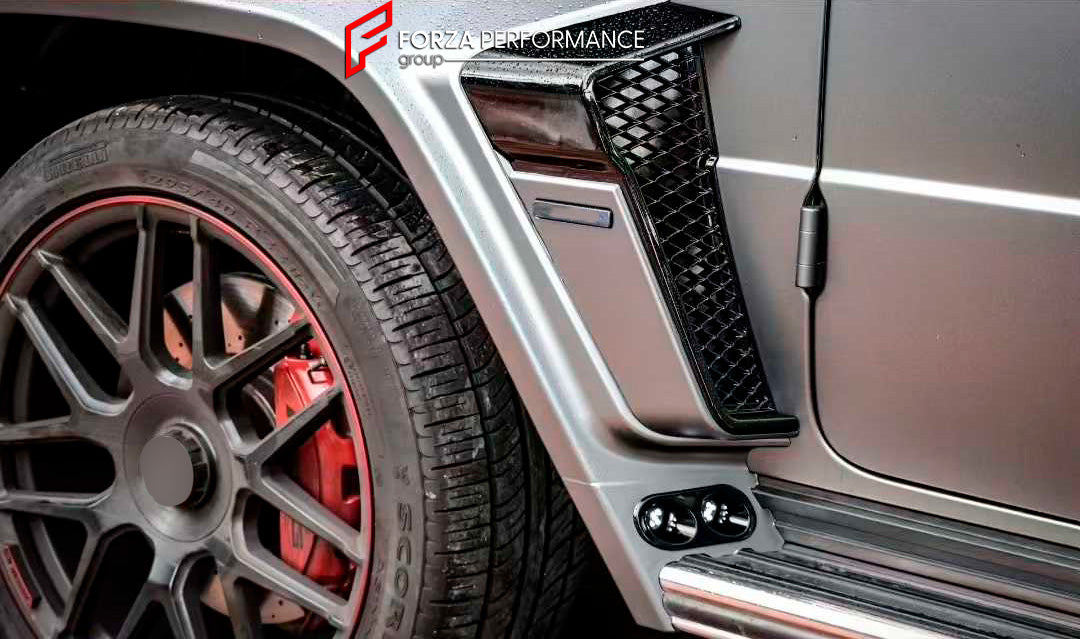 WIDE BODY KIT for MERCEDES BENZ G CLASS W463A W464 W465 2019+

Set includes:

Front Lip
Front Bumper Assembly
Front Bumper Trims and Meshes
Grille Frame
Grille
Headlight Cover
Fenders
Fender Meshes
Rear Bumper Assembly
Rear Bumper Trims and Meshes
Rear Diffuser

Material: Plastic

NOTE: Professional installation is required.

Why “Contact Us for Pricing”?

We don’t display fixed prices because our goal is to offer you the most competitive deal possible. Product costs often decrease over time, and by request