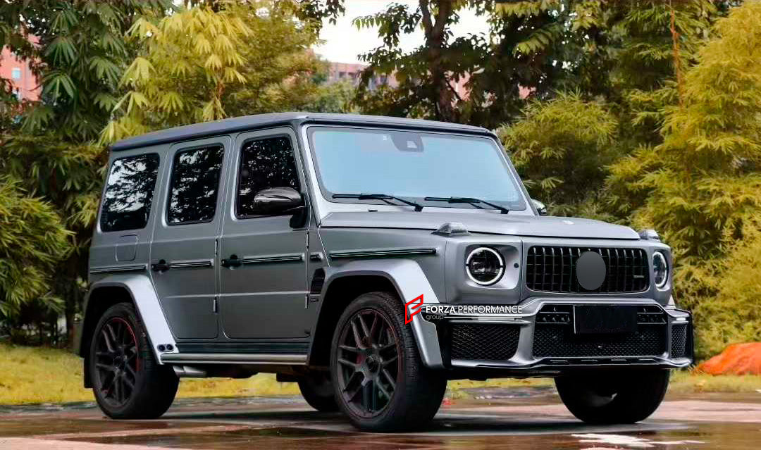WIDE BODY KIT for MERCEDES BENZ G CLASS W463A W464 W465 2019+

Set includes:

Front Lip
Front Bumper Assembly
Front Bumper Trims and Meshes
Grille Frame
Grille
Headlight Cover
Fenders
Fender Meshes
Rear Bumper Assembly
Rear Bumper Trims and Meshes
Rear Diffuser

Material: Plastic

NOTE: Professional installation is required.

Why “Contact Us for Pricing”?

We don’t display fixed prices because our goal is to offer you the most competitive deal possible. Product costs often decrease over time, and by request