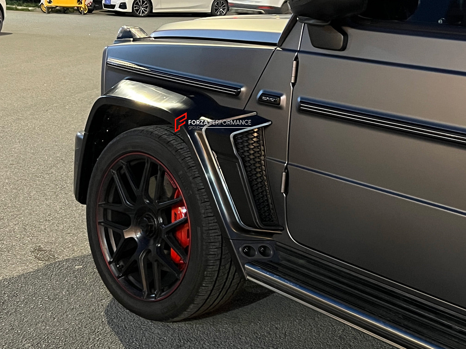 WIDE BODY KIT for MERCEDES BENZ G CLASS W463A W464 W465 2019+

Set includes:

Front Lip
Front Bumper Assembly
Front Bumper Trims and Meshes
Grille Frame
Grille
Headlight Cover
Fenders
Fender Meshes
Rear Bumper Assembly
Rear Bumper Trims and Meshes
Rear Diffuser

Material: Plastic

NOTE: Professional installation is required.

Why “Contact Us for Pricing”?

We don’t display fixed prices because our goal is to offer you the most competitive deal possible. Product costs often decrease over time, and by request