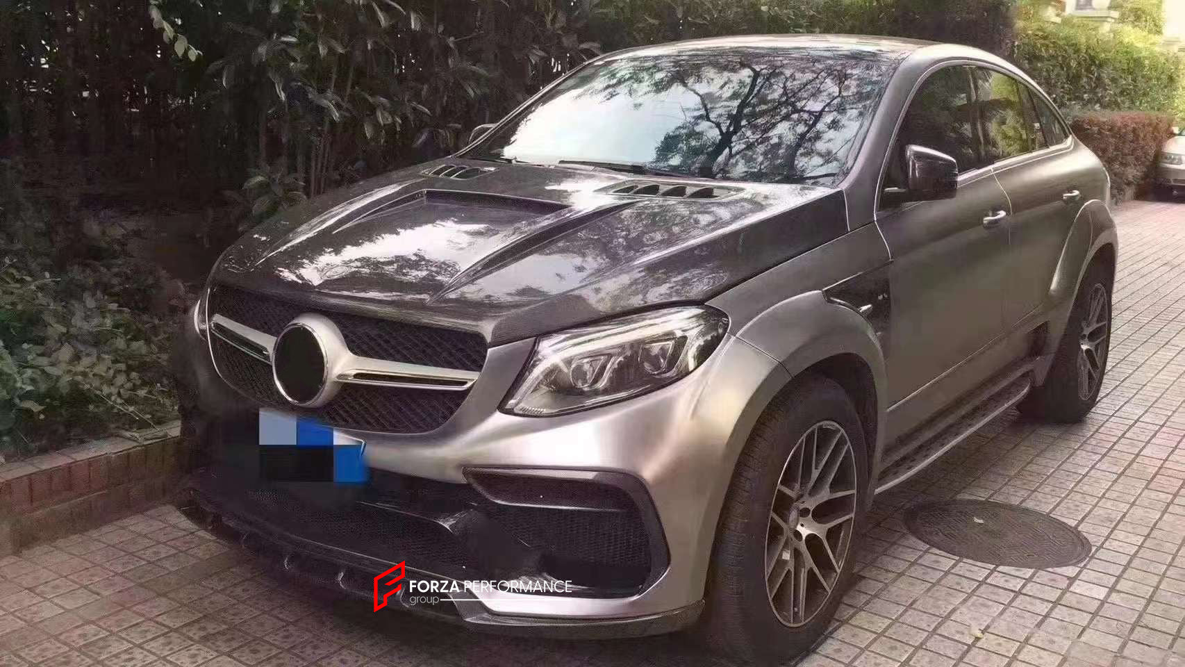 WIDE BODY KIT for MERCEDES-BENZ GLE COUPE C292 2015 - 2019  Set includes: Front bumper assembly Front fenders Side skirts Rear bumper assembly Rear fender flares Spoiler Muffler tips