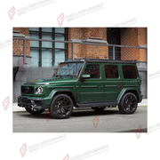 WIDE BODY KIT for MERCEDES-BENZ G-CLASS W464 G63 G500 2019 - 2024 FORZA PERFORMANCE custom fit Shark Style
Set includes:

Front Bumper Assembly
License Plate
Hood Bonnet
Front Fender Flares
Side Mirror Covers
Side Skirts
Rear Fender Flares
Rear Spoiler Wing
Rear Bumper Assembly
Rear Diffuser
Spare Wheel Tire Cover
Material: Plastic

NOTE: Professional installation is required.