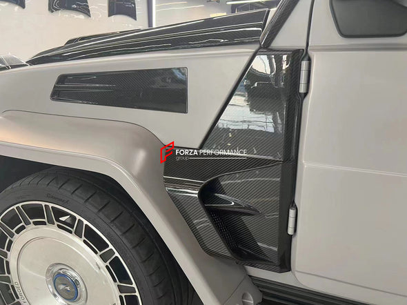 WIDE BODY KIT for MERCEDES-BENZ G-CLASS W463A W464 G63 2018+  Set includes:  Hood/Bonnet Front Bumper Front LED DRL Lights Front Canards Front Roof LED Bar Fender Flares Side Fenders Side Air Vents Door Covers Side Trims Side Skirts Rear Bumper
