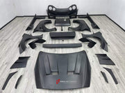 WIDE BODY KIT for NISSAN GT-R R35 2007+ FORZA PERFORMANCE custom fit LB Style

Set includes:
Front Lip
Front Bumper Assembly
Hood Bonnet
Front Fenders
Fender Flares
Side Skirts
Rear Fenders
Rear Spoiler Wing
Rear Bumper Assembly
Rear Diffuser

Material: Plastic

NOTE: Professional installation is required.