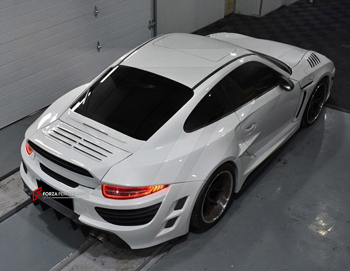 WIDE BODY KIT for PORSCHE 911 997.1 2004 - 2010 FORZA PERFORMANCE custom fit GT3 RS Style
Set includes:

Front Lip
Hood Bonnet
Front Fenders
Rear Spoiler Wing
Rear Diffuser
Material: Plastic

NOTE: Professional installation is required.
