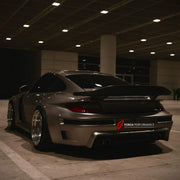 WIDE BODY KIT for PORSCHE 911 997 2004 - 2013 FORZA PERFORMANCE custom fit Tiganism Style

Set includes:
Front Lip
Front Bumper Assembly
Hood Bonnet
Front Fenders
Side Skirts
Rear Fender Flares
Rear Spoiler Wing
Rear Bumper
Rear Diffuser

Material: Plastic

NOTE: Professional installation is required.