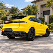 WIDE BODY KIT for PORSCHE CAYENNE COUPE E4 9Y3.2 2024+ FORZA PERFORMANCE custom fit Larte Design Style

Set includes:
Front Lip
Front Bumper Assembly
Hood Bonnet
Fender Flares
Side Skirts
Roof Spoiler
Ducktail Spoiler
Rear Diffuser

Material: Carbon, Plastic

NOTE: Professional installation is required.