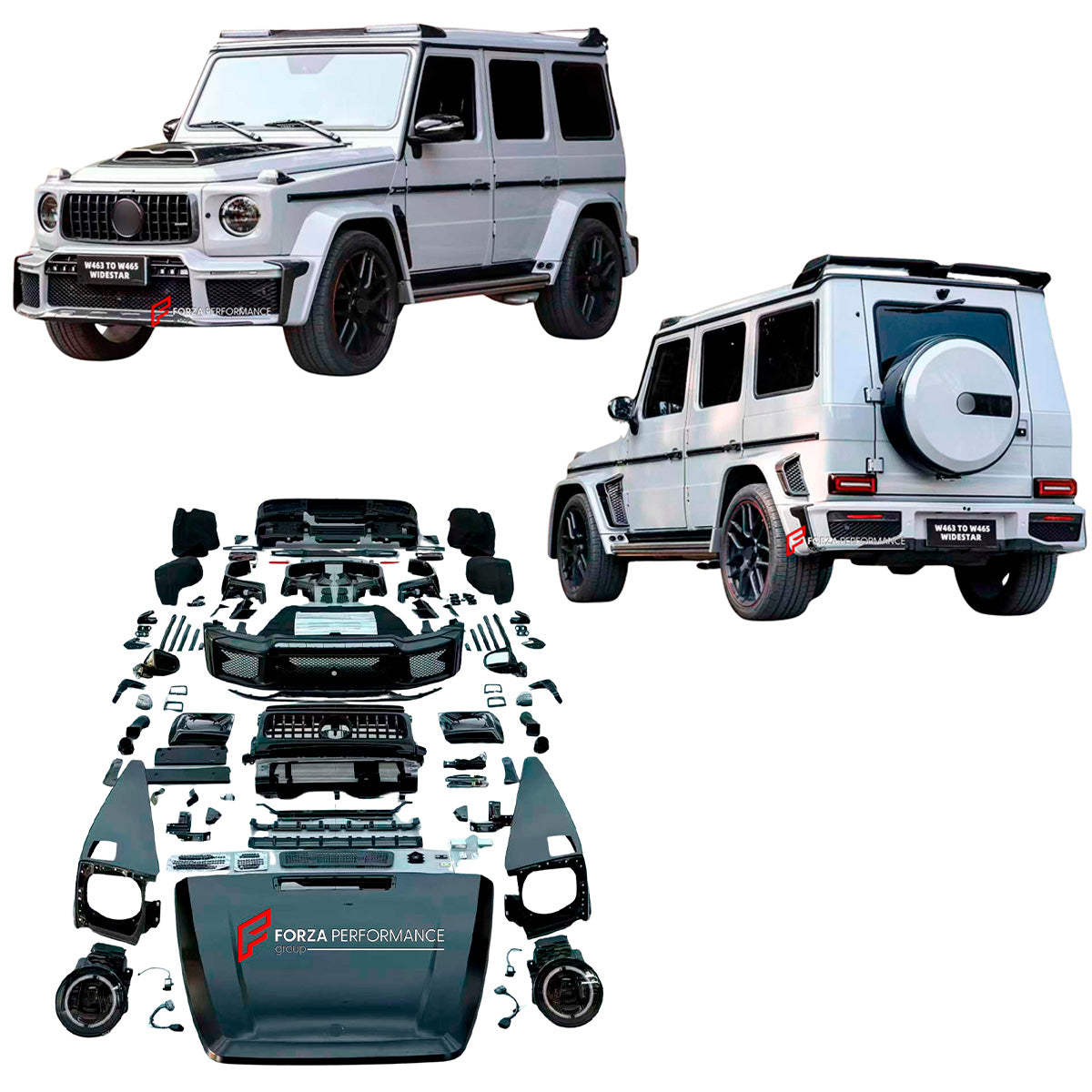 WIDESTAR CONVERSION BODY KIT for MERCEDES BENZ G CLASS G63 G400 G300 G500 G55 W463 1990 - 2018 upgrade to MERCEDES BENZ G CLASS W465 2024+