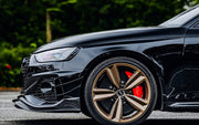 BKSS Style Carbon Fiber Front Bumper Canards For Audi RS4 B9 2019+  Set include:   Canards Material: Carbon Fiber / Forged Carbon / Dry Carbon  NOTE: Professional installation is required 