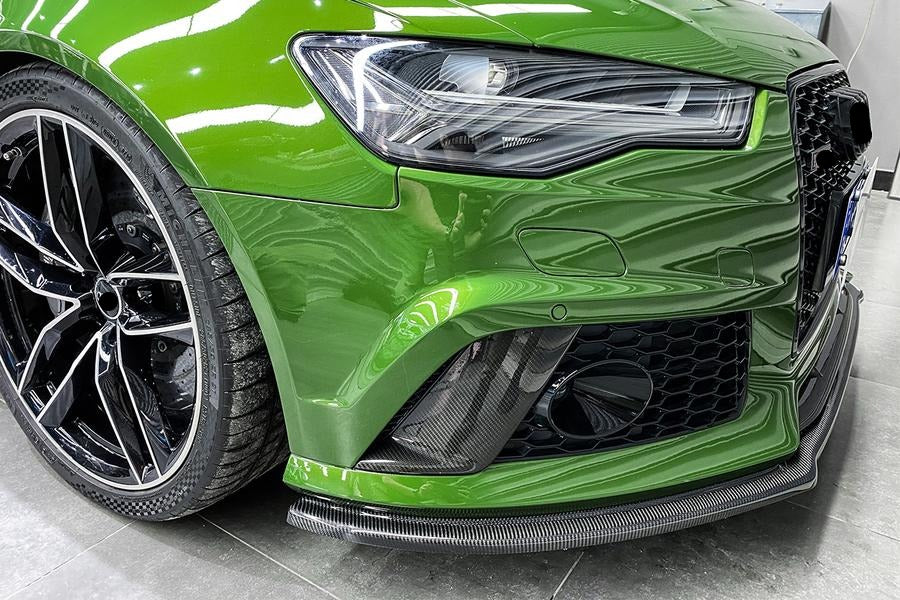 DARWINPRO AERODYNAMICS FGCF8363RS6-CA 2013-2018 Audi RS6 Avant Carbon Fiber Front Bumper Caps